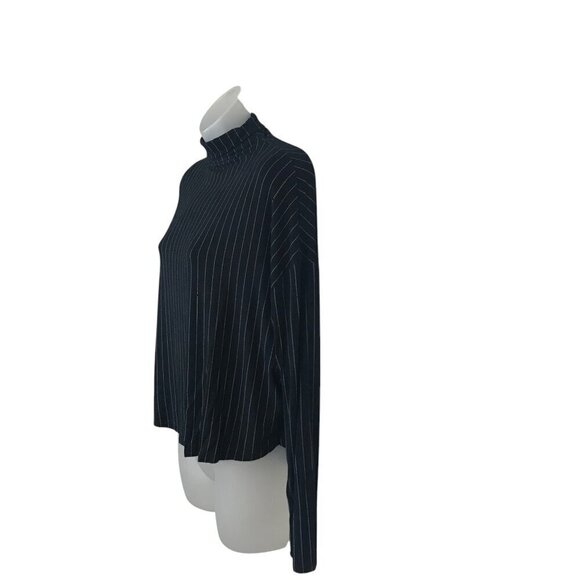 Aritzia Babaton Seaton Black & White Striped Cropped Turtleneck Size XS - Picture 4 of 7